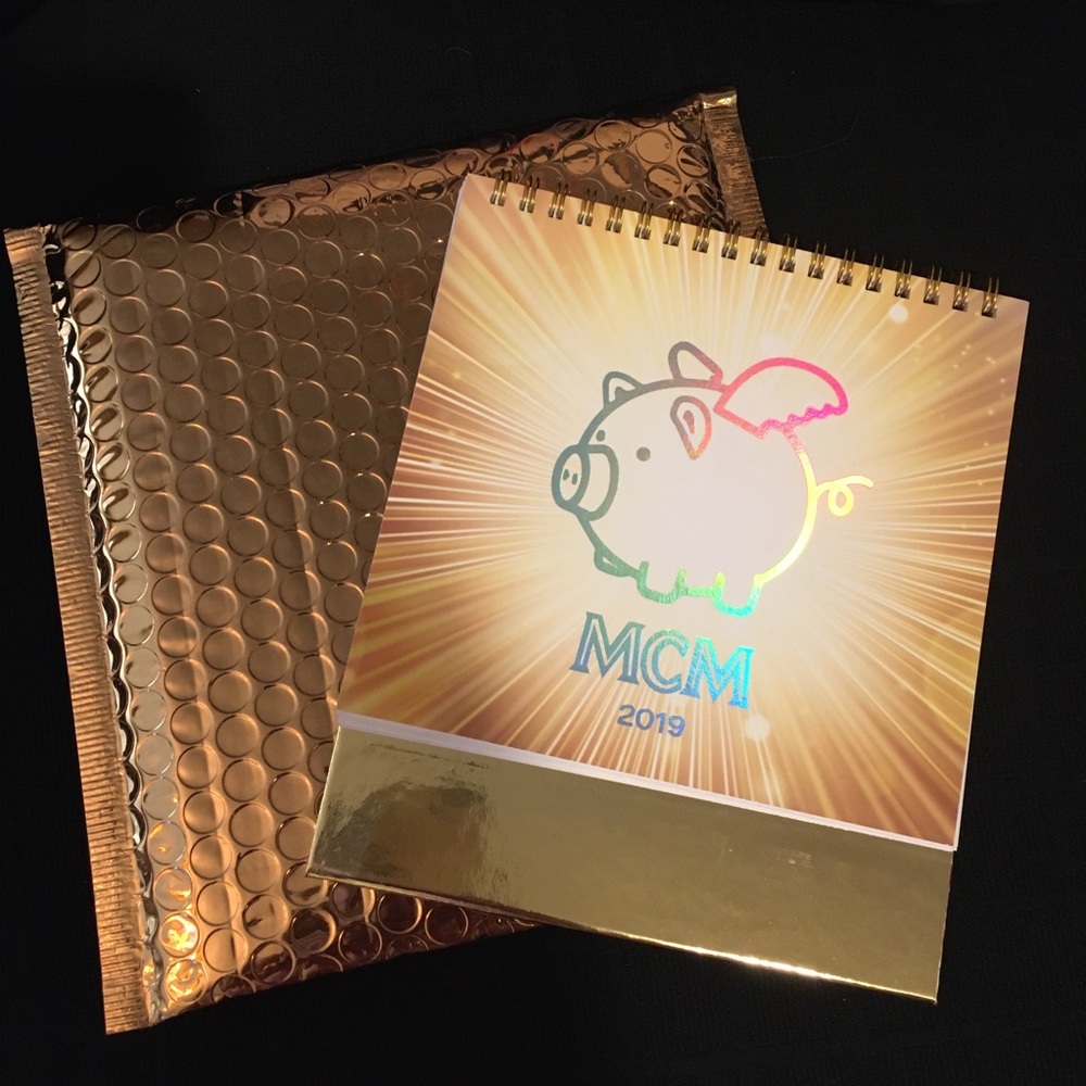 NWT MCM 2019 Gold Calendar